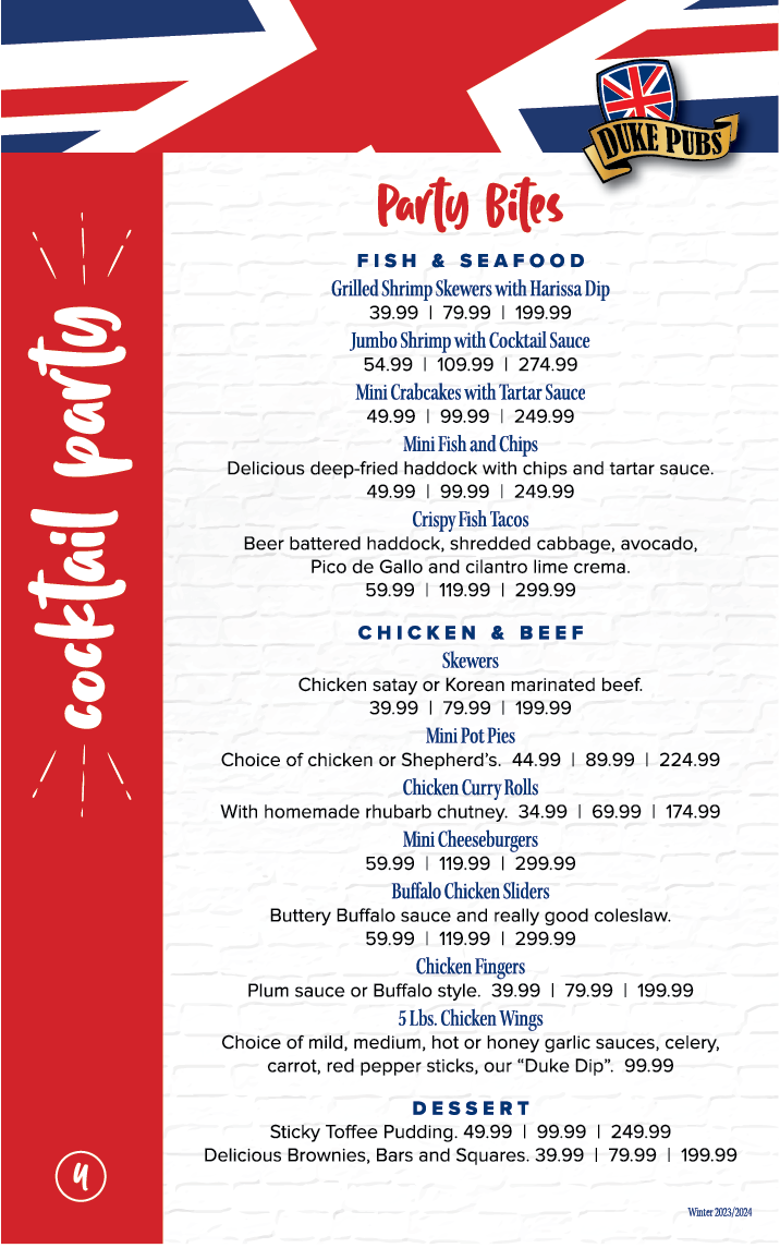 Duke Pubs Cocktail Menu 2